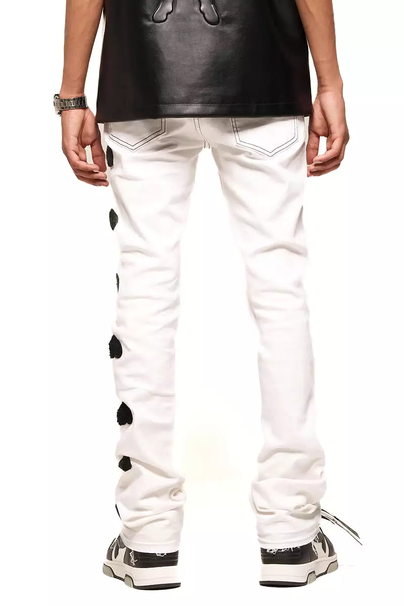 Pheelings HEART BREAK OF SUCCESS FLARE STACK DENIM (WHITE/BLACK)