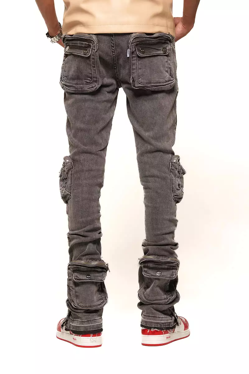 PHEELINGS JOURNEY TO GREATNESS FLARE STACK DENIM (CHARCOAL GREY)