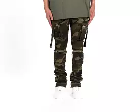 PHEELINGS NEVER LOOK BACK FLARE STACK DENIM (CAMO GREEN)