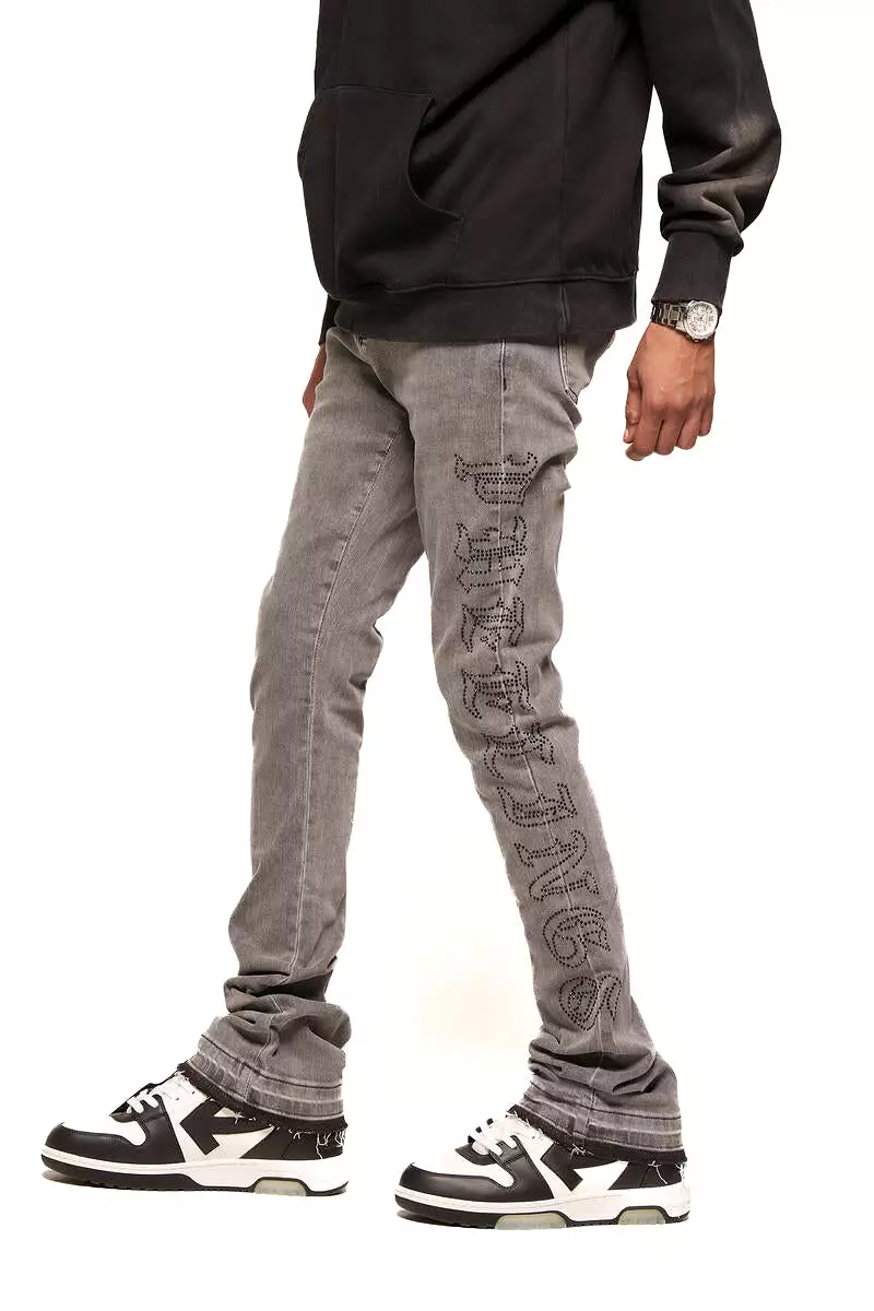 Pheelings RISING ABOVE FLARE STACK DENIM (CHARCOAL GREY)