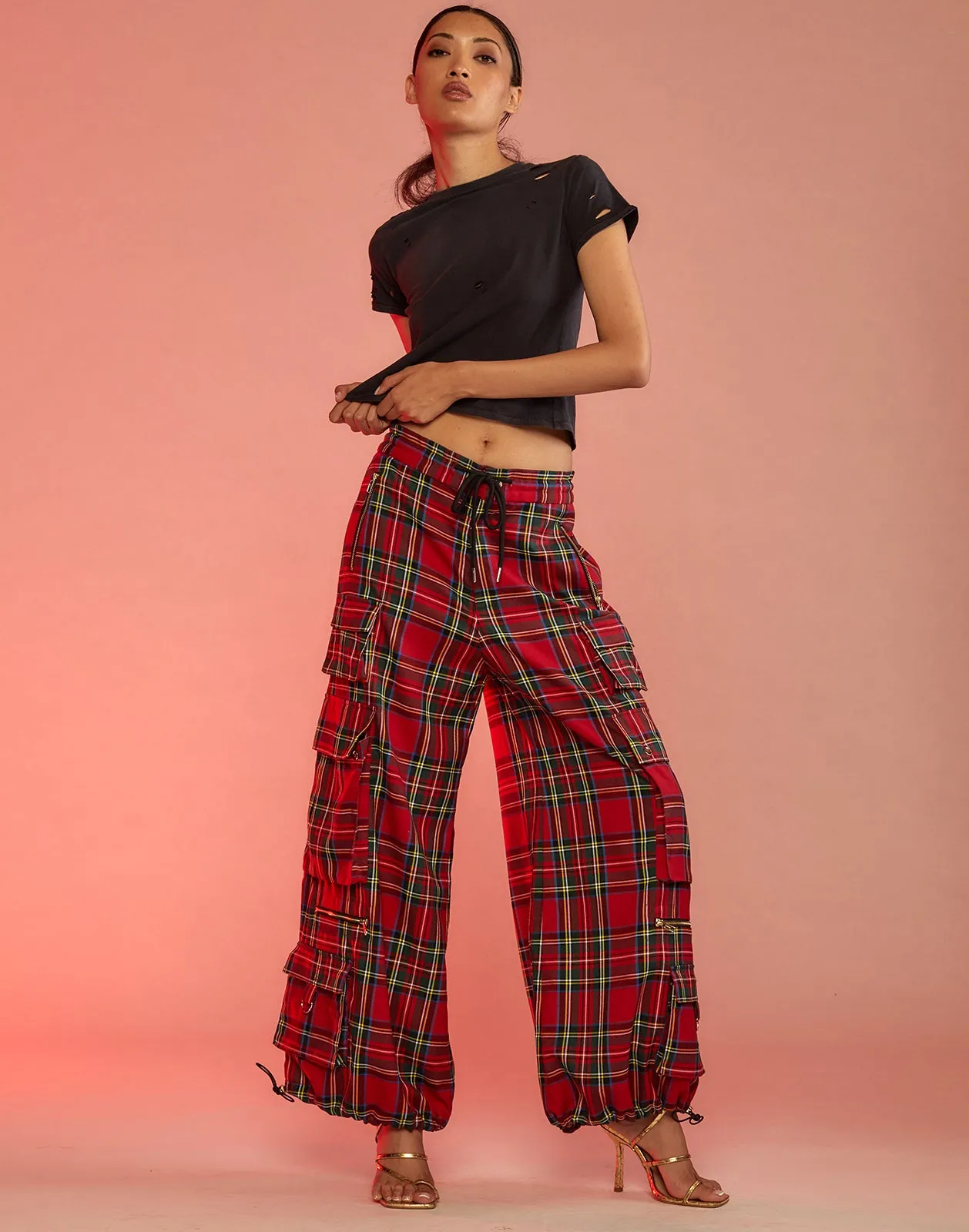 Plaid Cargo Pants