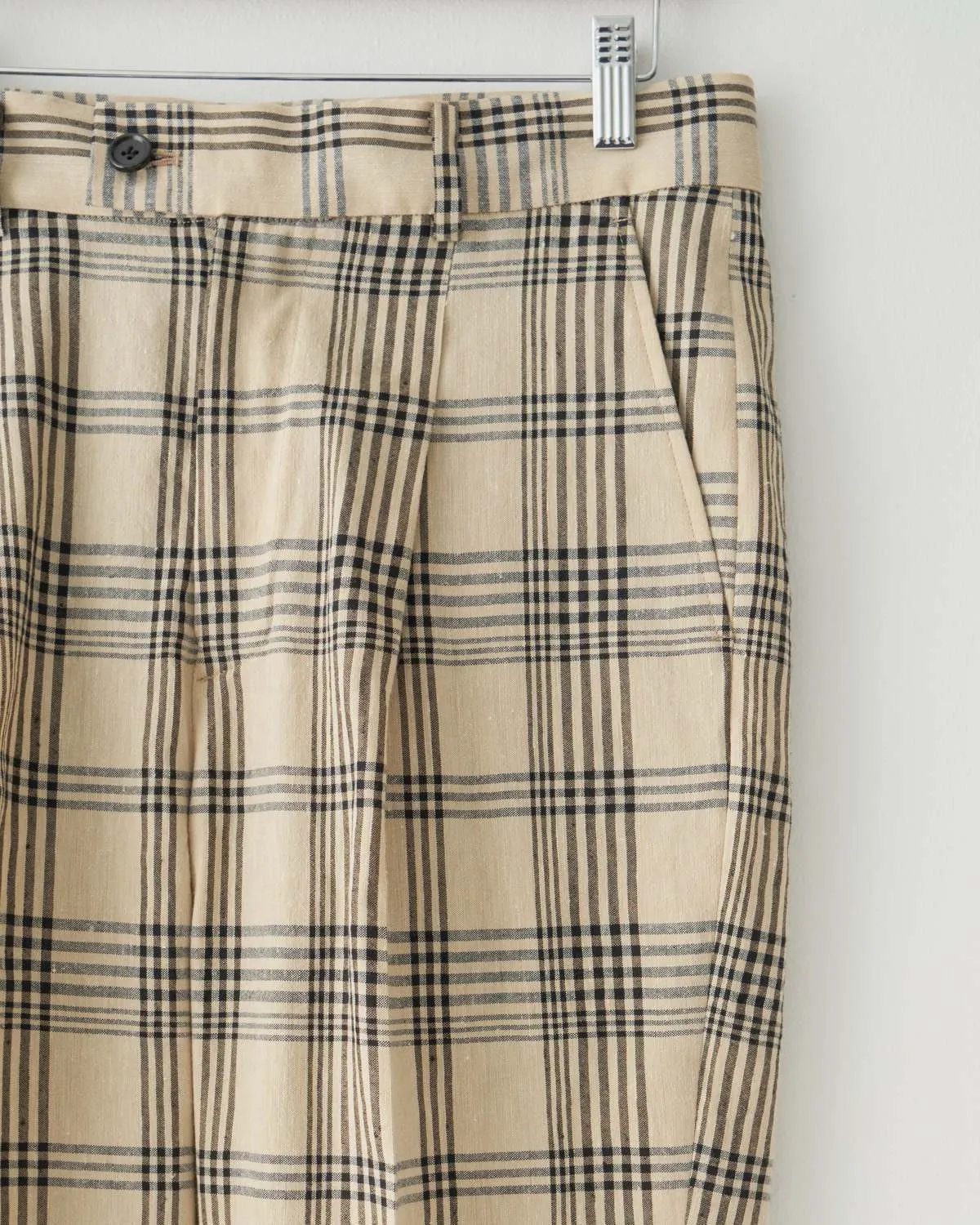 Plaid Pants - Beige