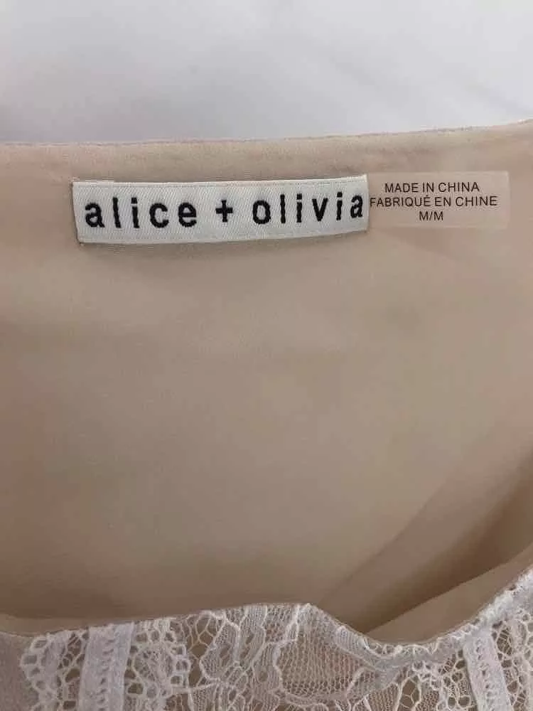 Pre-Owned Alice + Olivia Ivory Size Medium Blouse