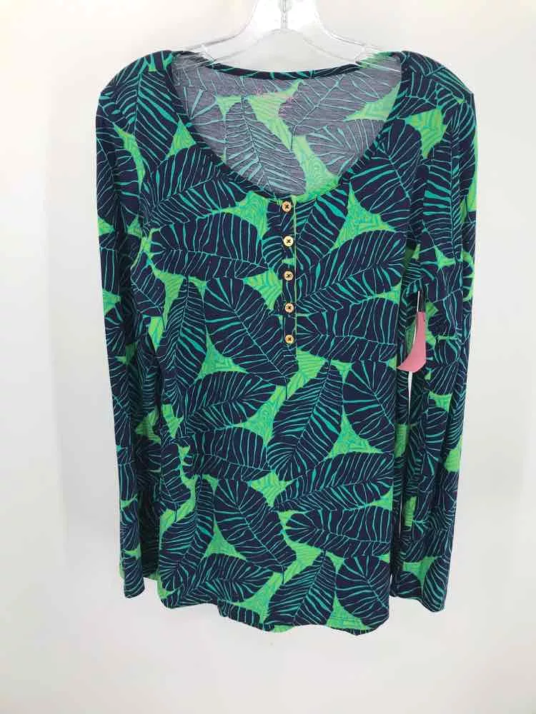 Pre-Owned Lilly Pulitzer Blue Size Medium Blouse