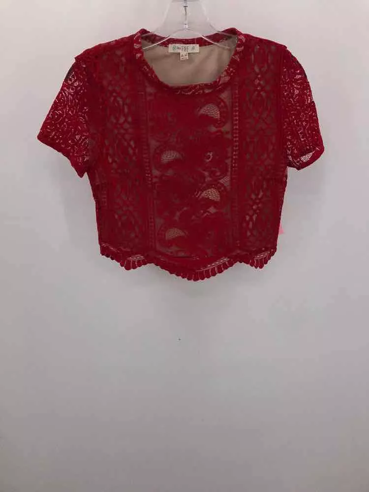 Pre-Owned Love, Fire Red Size Medium Blouse