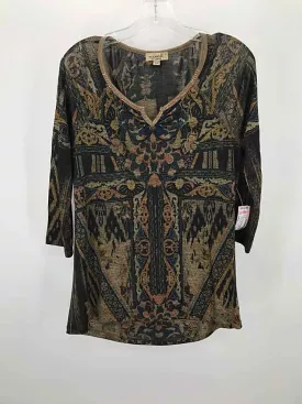 Pre-Owned One World Tan Size Medium Blouse