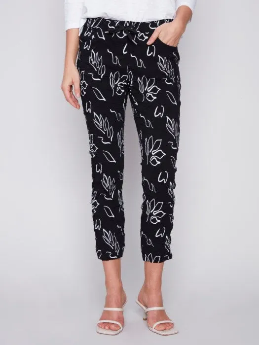 Printed Crinkle Jogger Pants