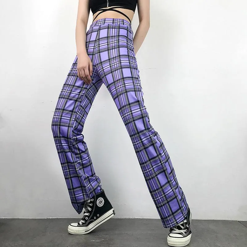 Purple Plaid Pants