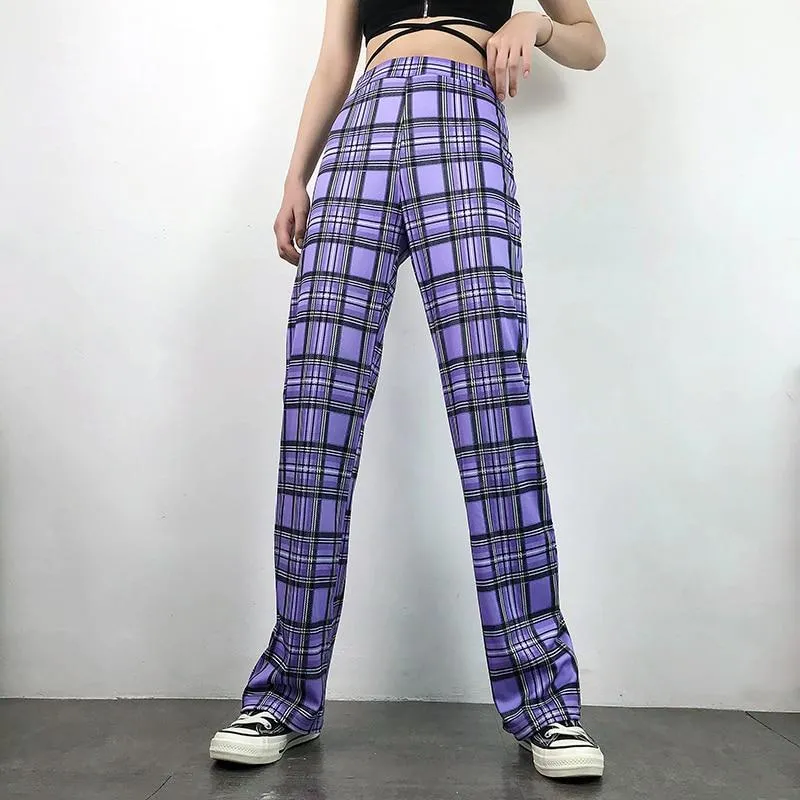 Purple Plaid Pants