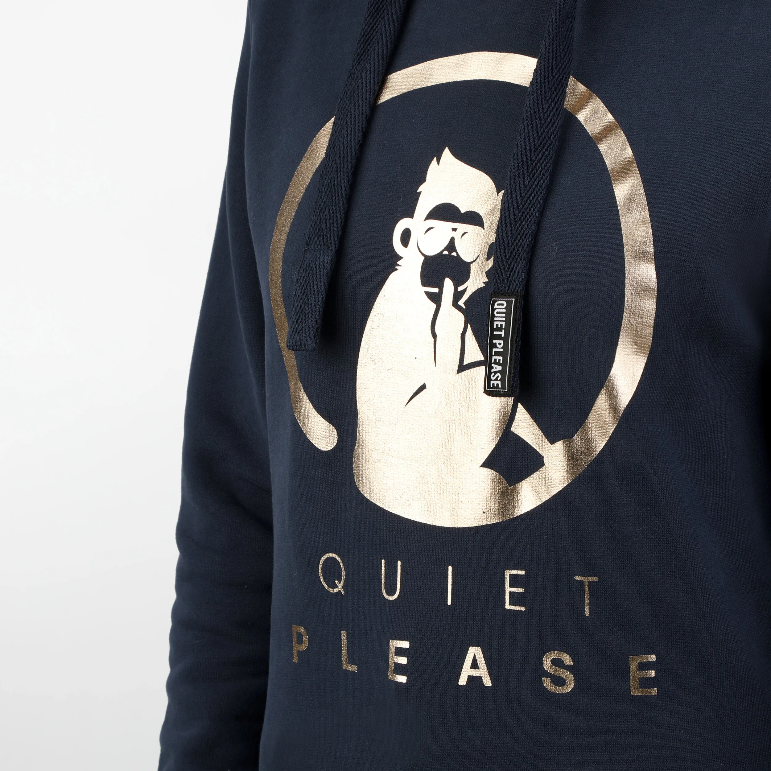 Quiet Please Baseline Logo Metallic Hoody Women