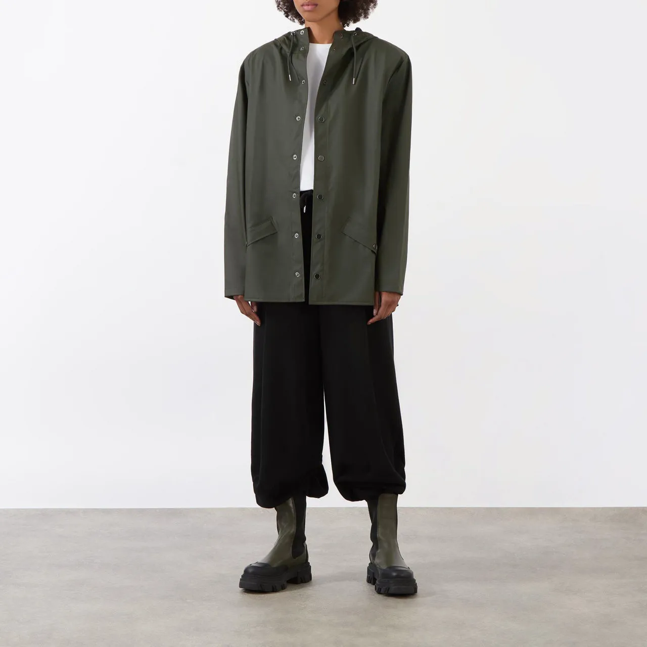 RAINS Mid Length Jacket Unisex - Green