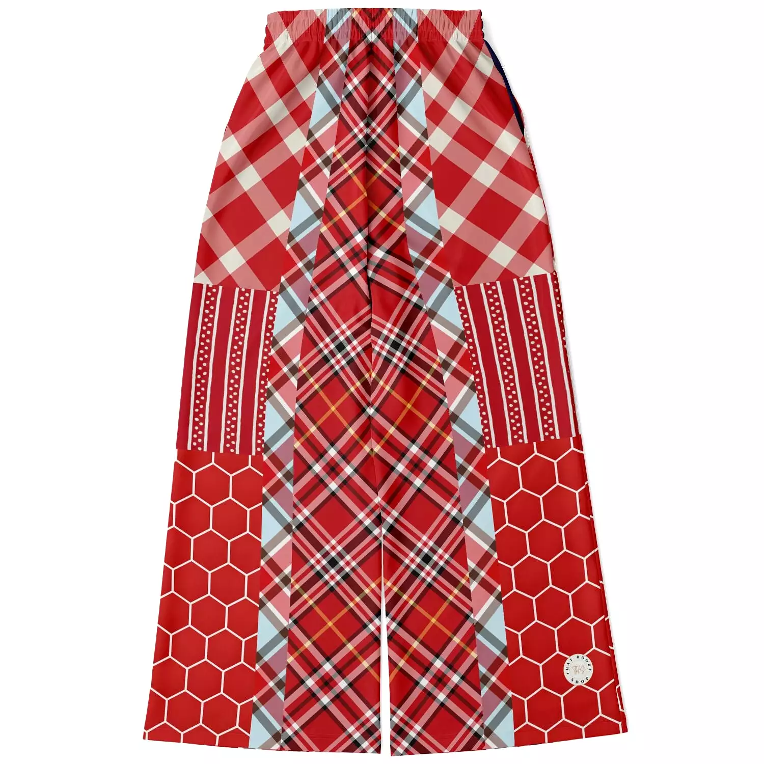 Red Tide Plaid Eco-Poly Stretchy Phat Bellbottoms