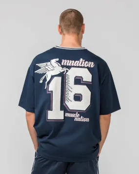 Retro Oversized Tee - Navy