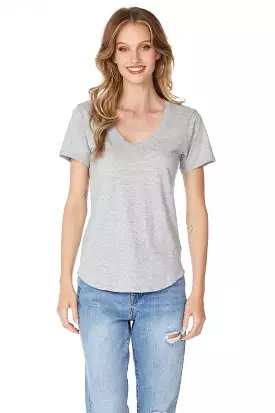 ROUND HEM V-NECK TEE