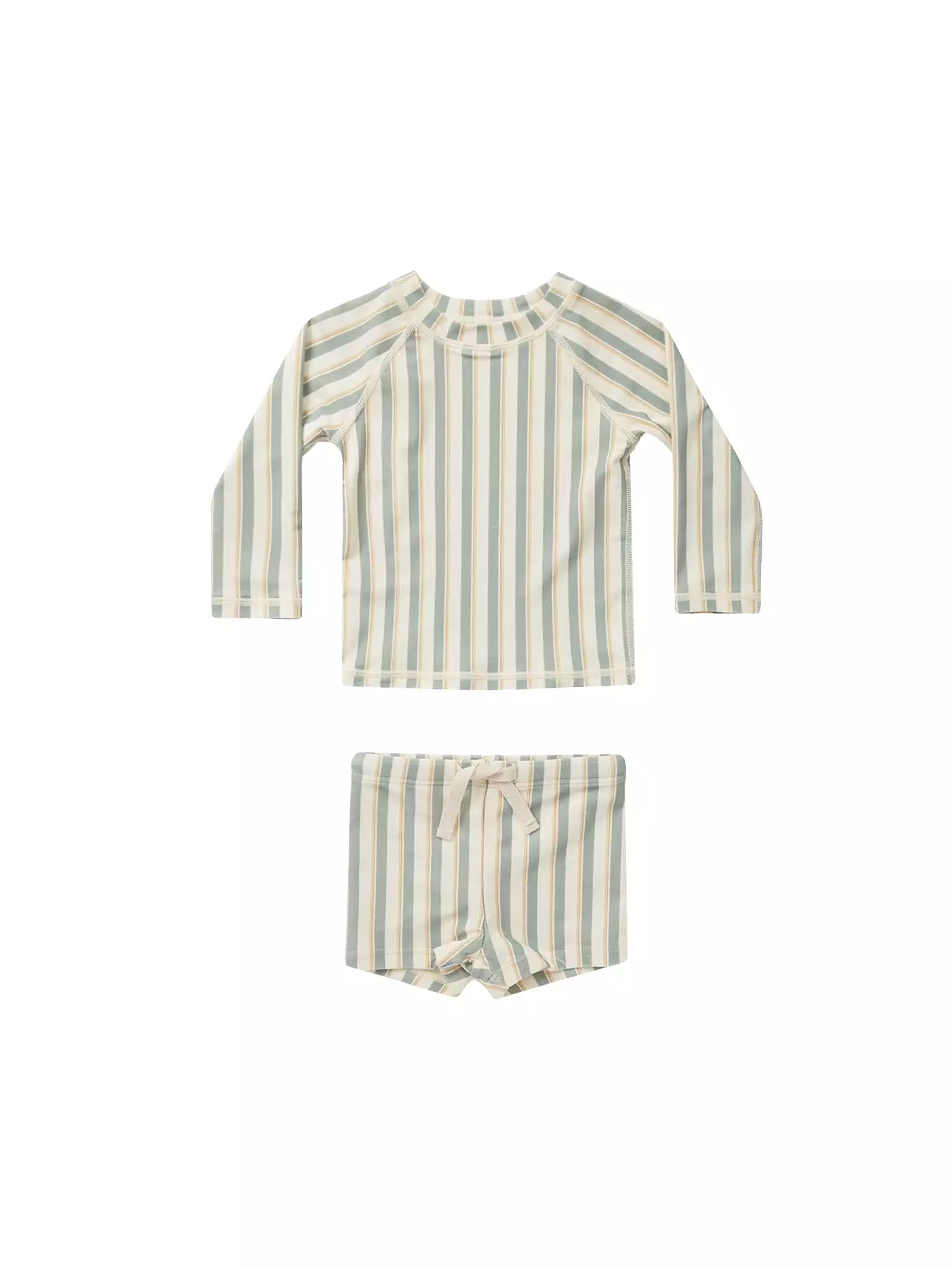 Rylee & Cru - Aqua Stripe Rash Guard Set