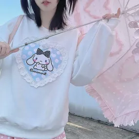 Sanrio collaboration white/blue cinnamoroll pull over