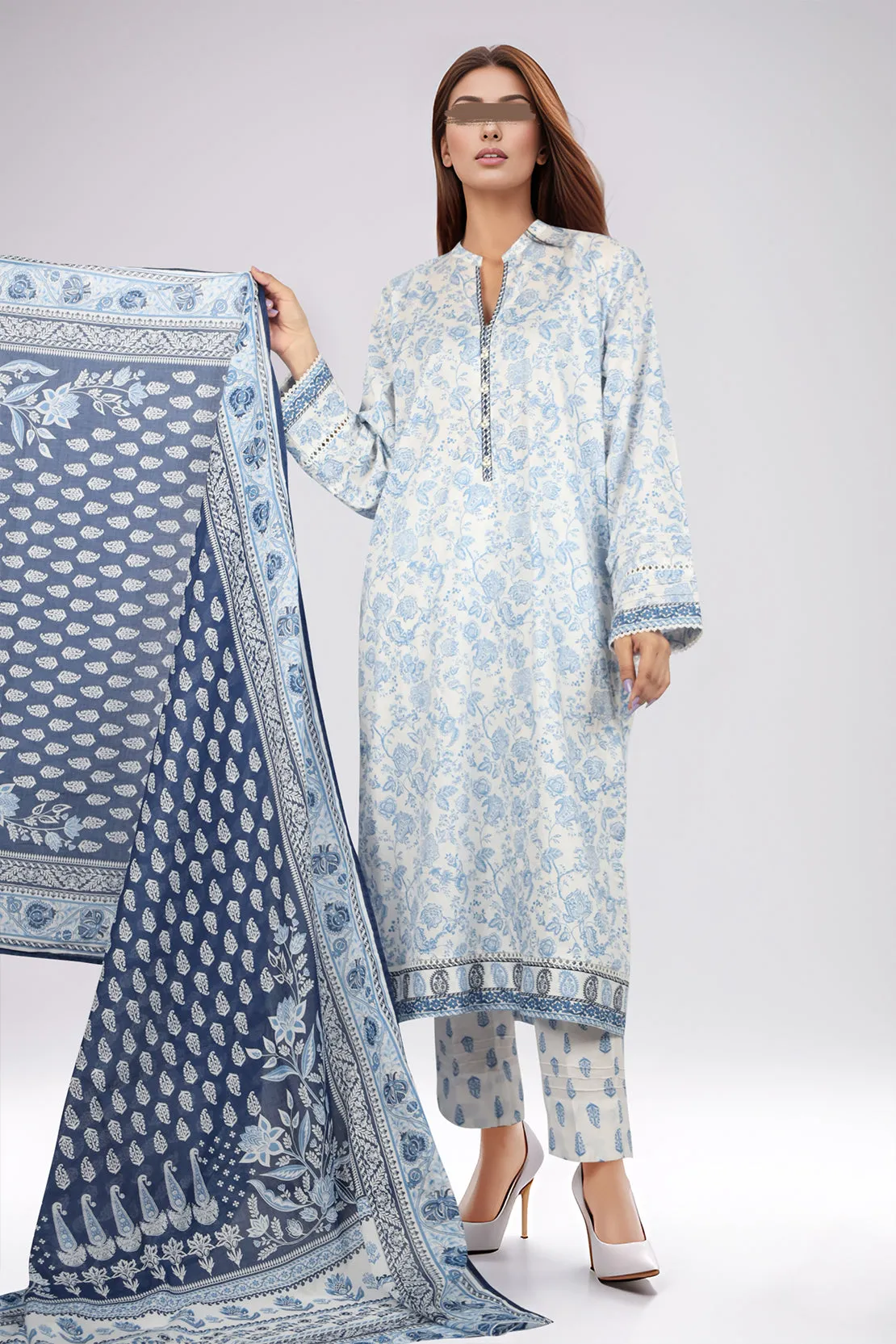 Solid Embroidered Cotton Stitched 2 Piece (Shirt/Trouser)