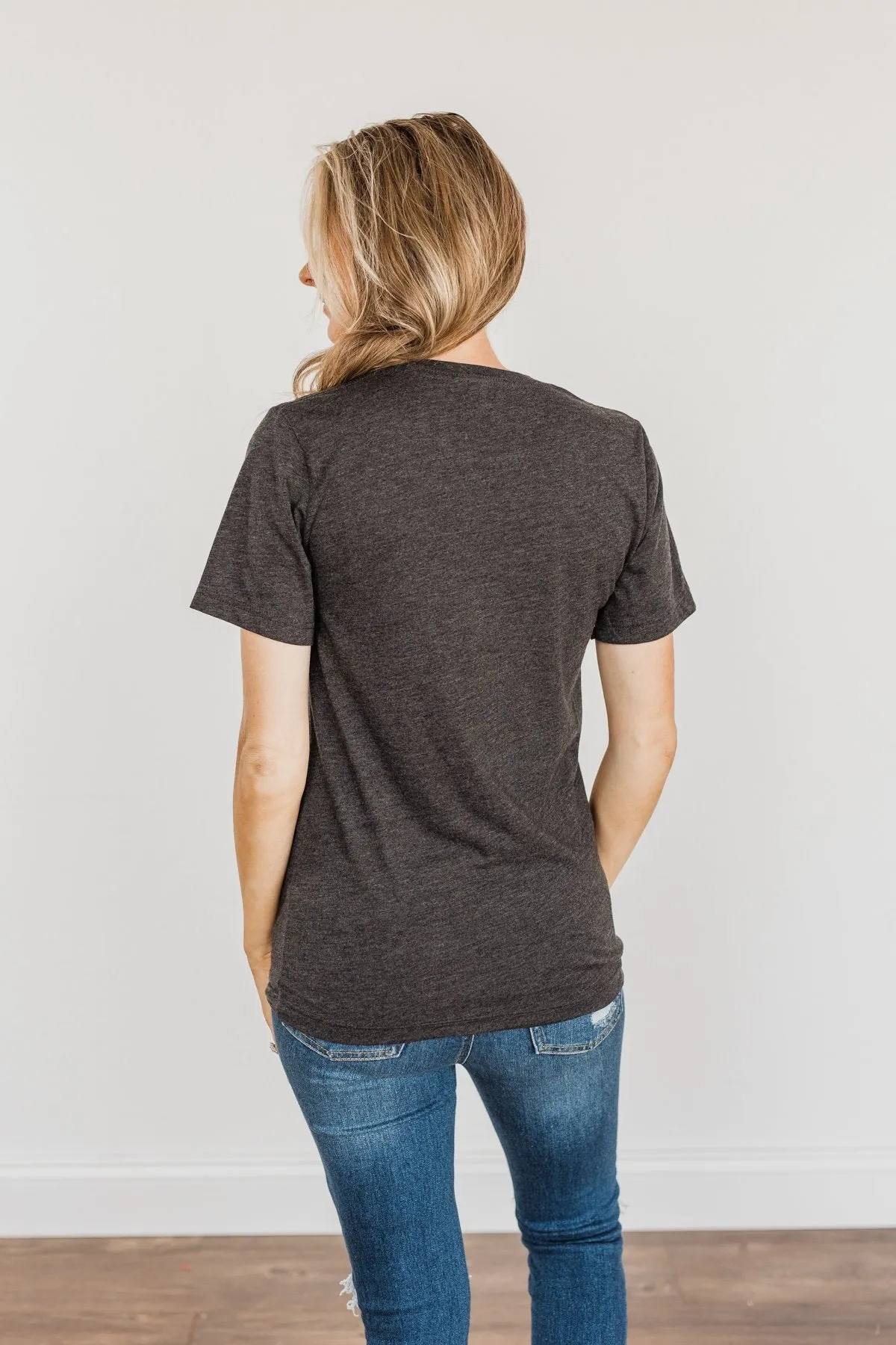 Stay Wild. Roam Free Buffalo Graphic Tee- Charcoal