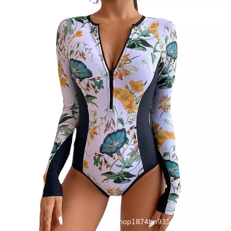 Sun Protection Printed One-piece Swimsuit