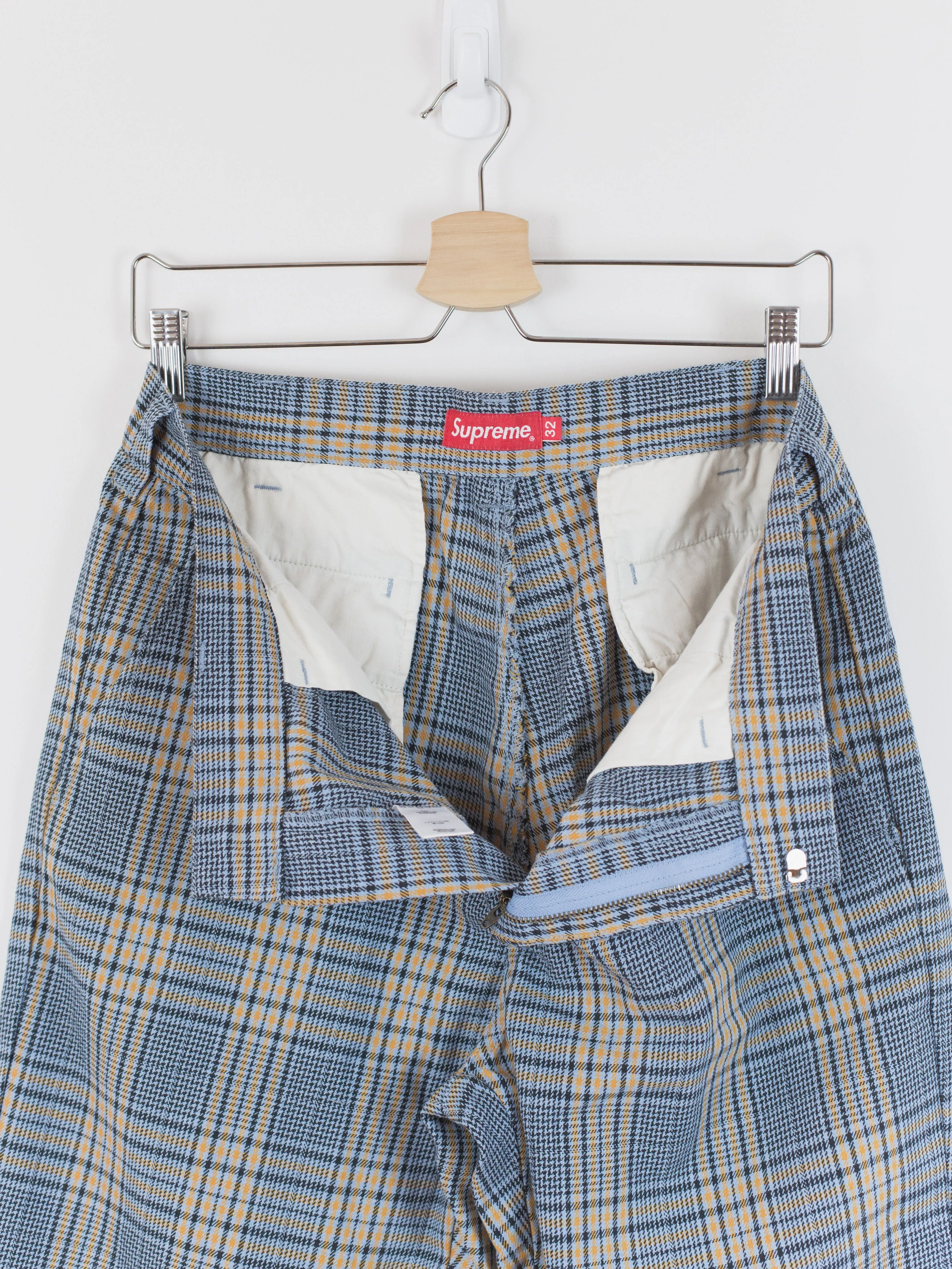 Supreme SS19 Work Pants in Blue Plaid