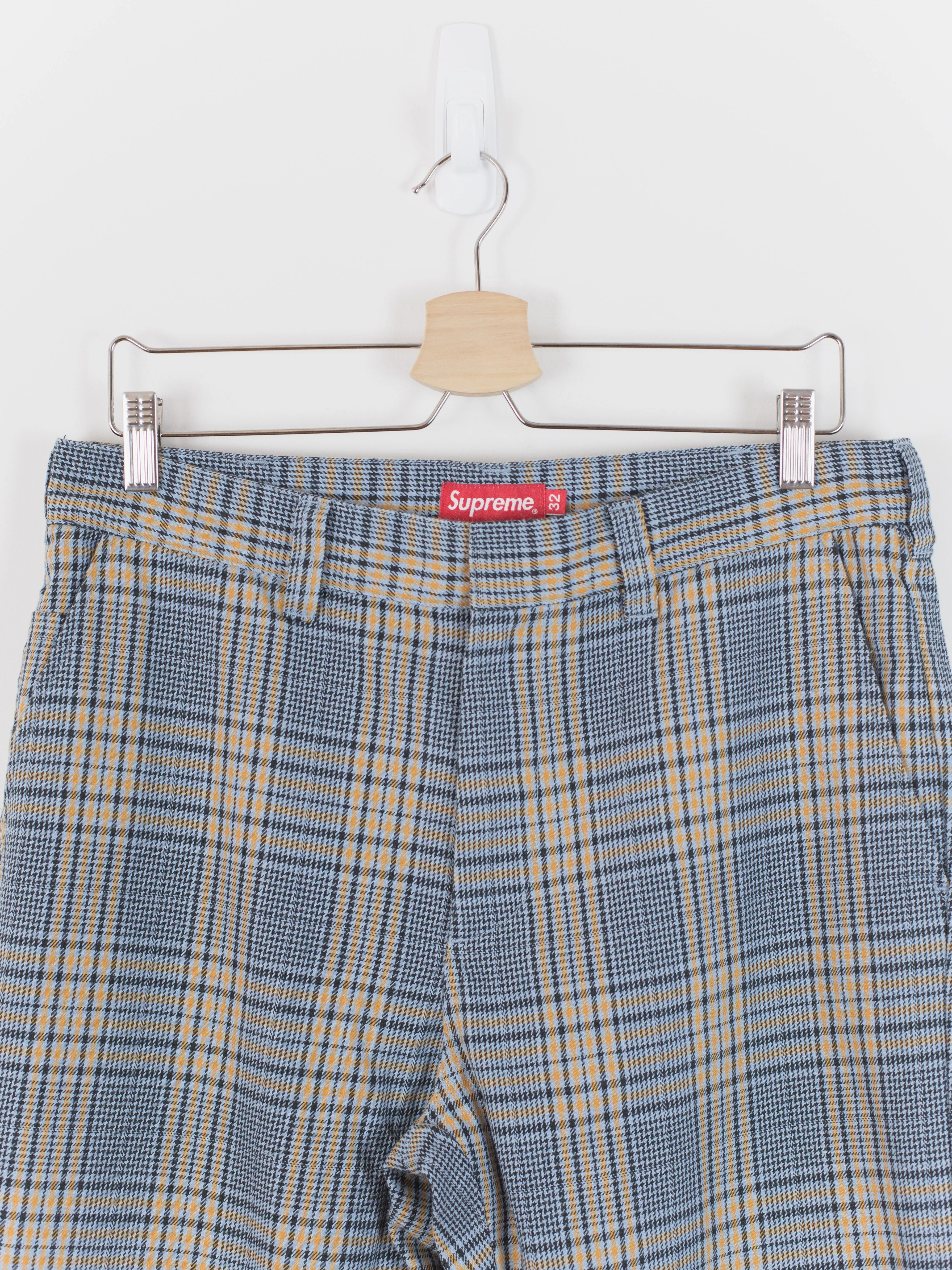 Supreme SS19 Work Pants in Blue Plaid