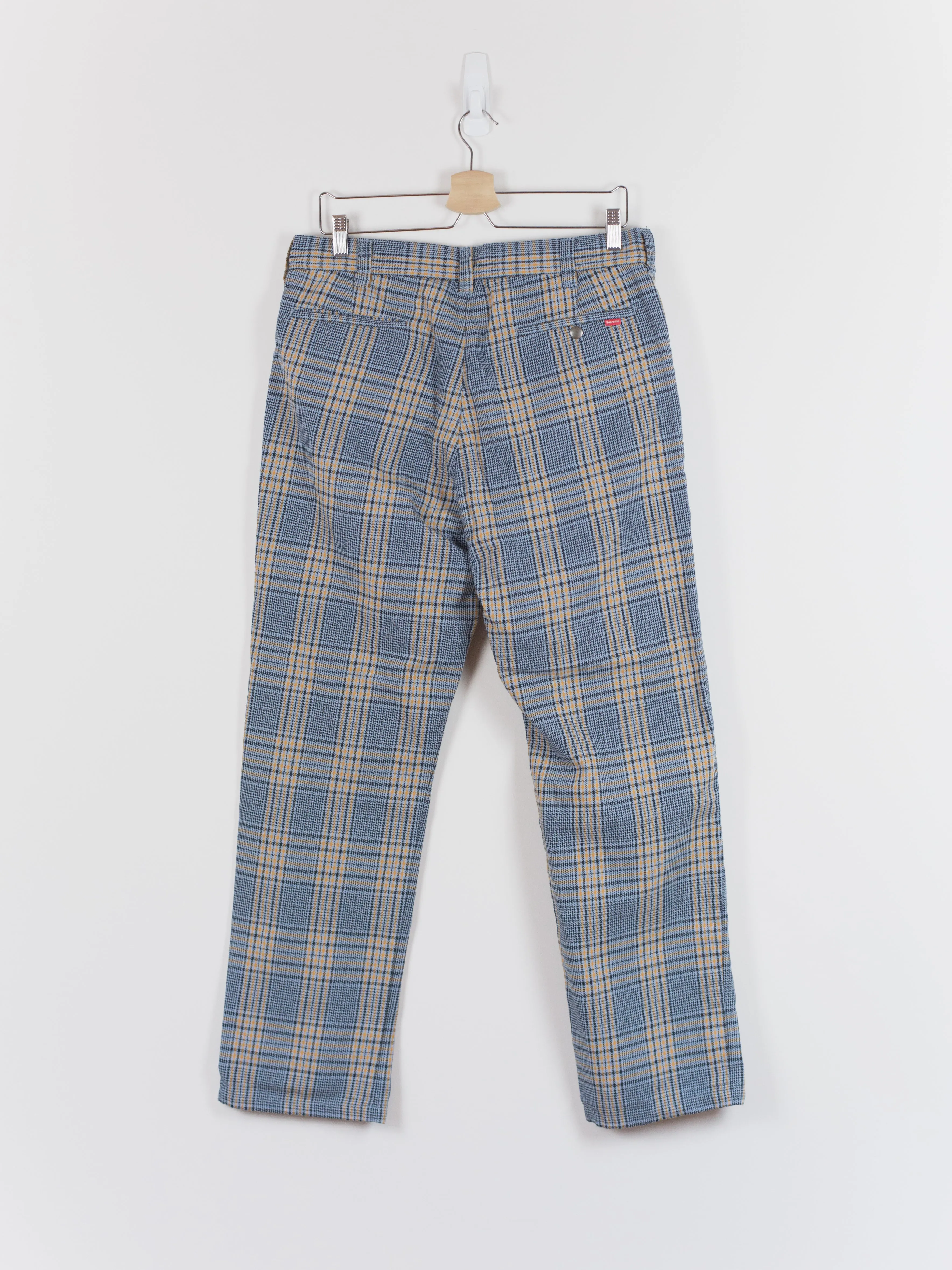 Supreme SS19 Work Pants in Blue Plaid