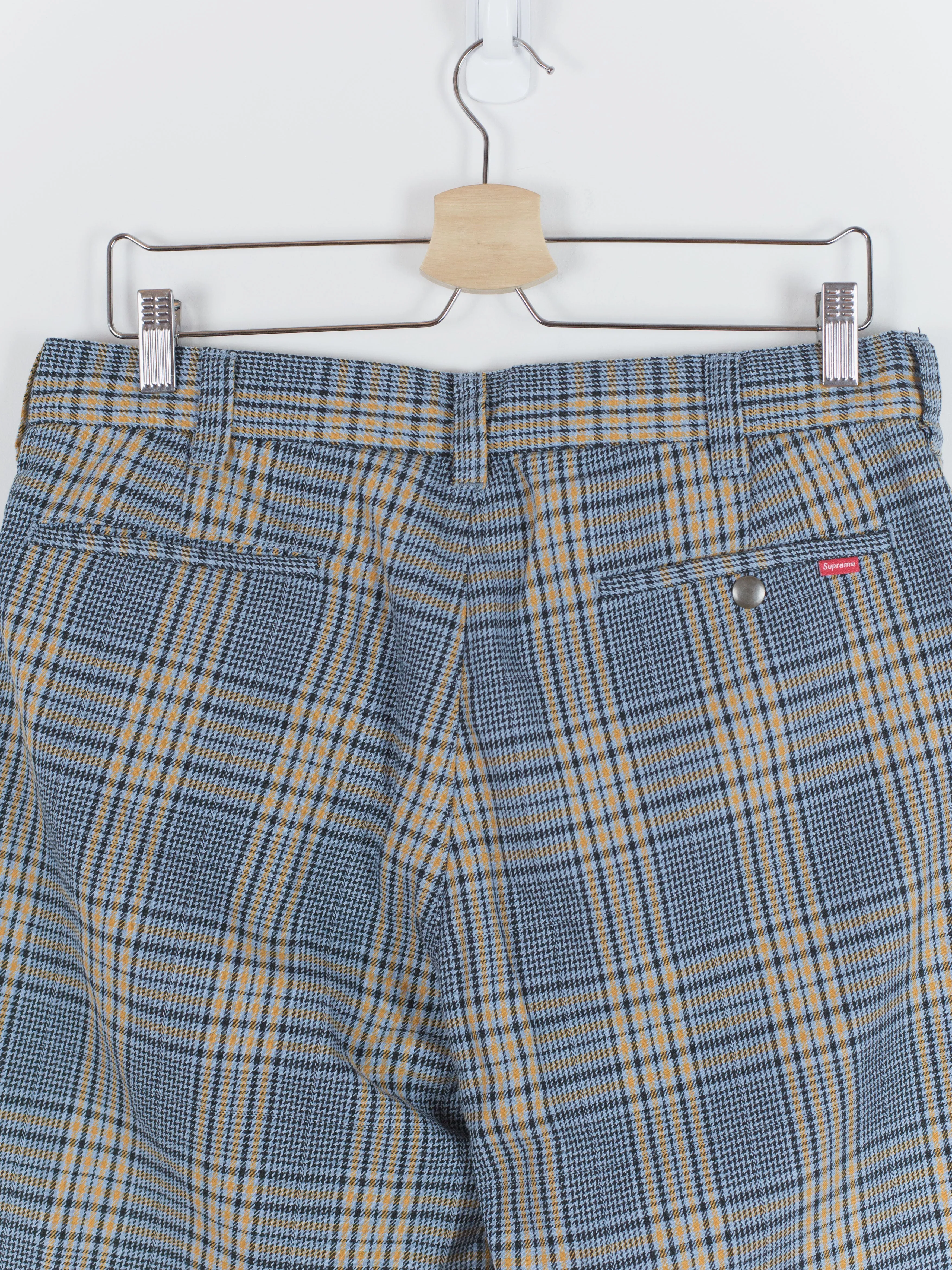 Supreme SS19 Work Pants in Blue Plaid