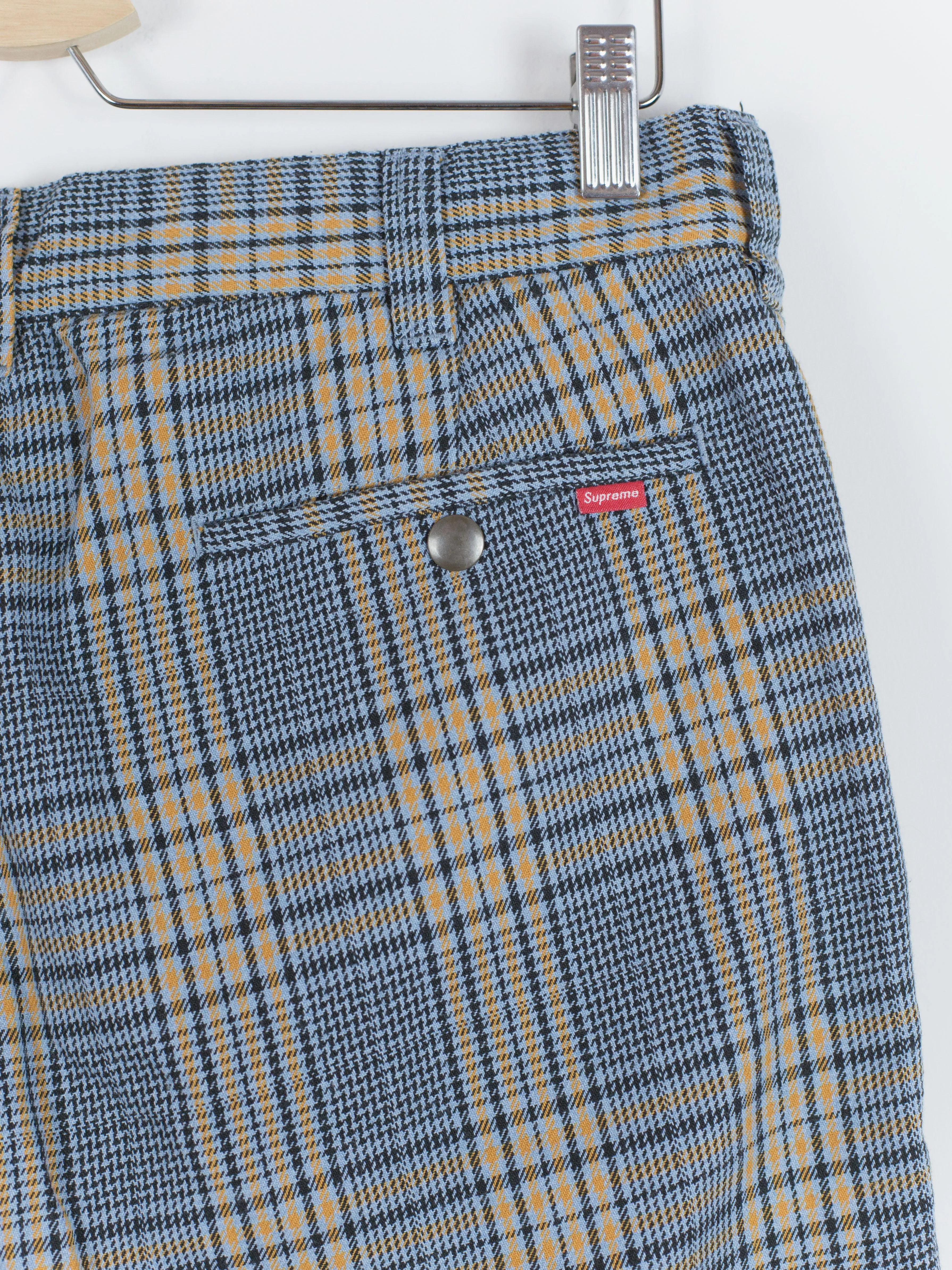 Supreme SS19 Work Pants in Blue Plaid