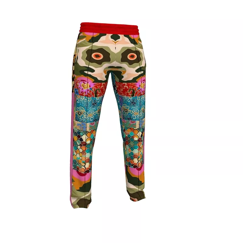 Sweet Clementine Art Deco GirlBatik  Patchwork Track Pants