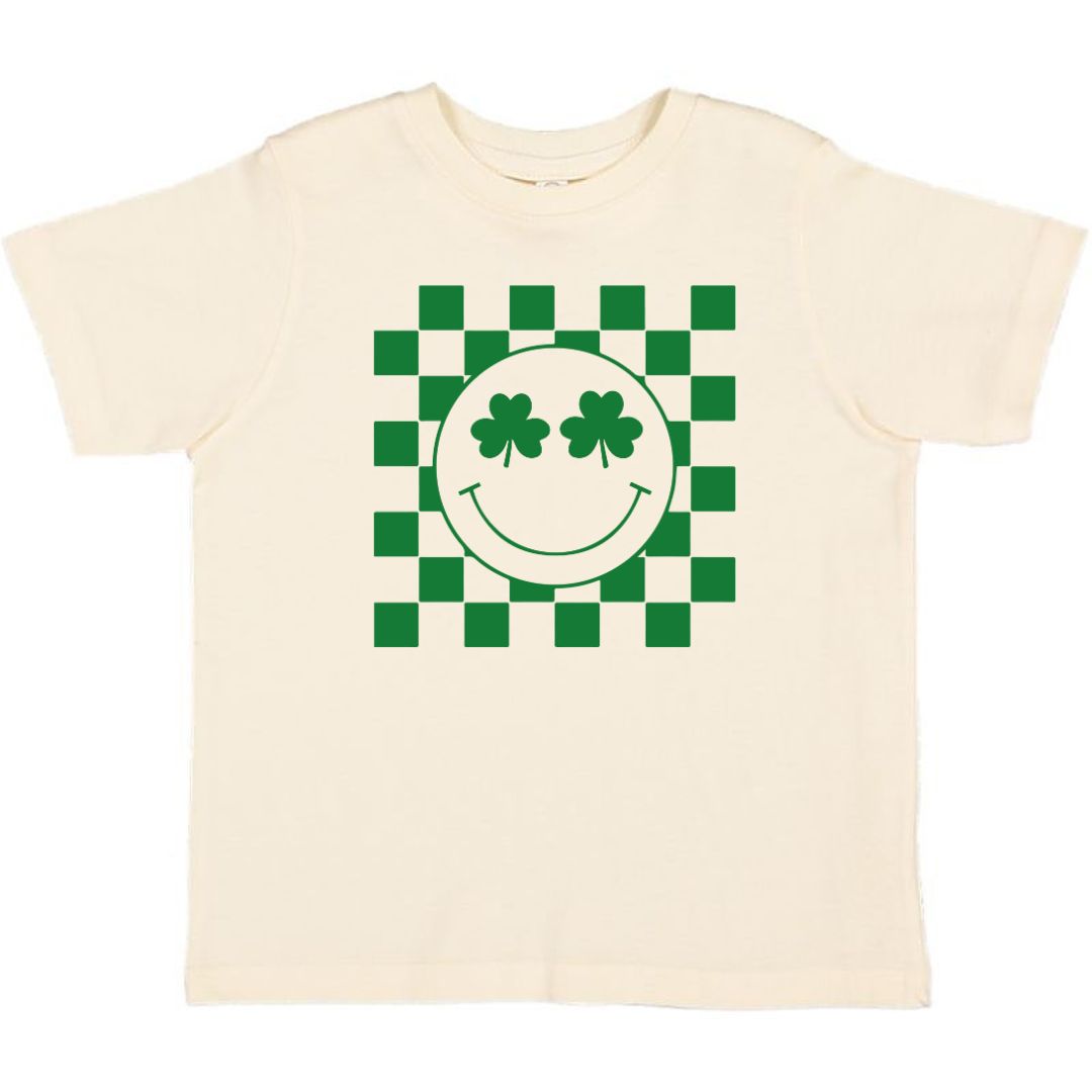 Sweet Wink Shamrock Smiley St. Patrick's Day S/S Tee - Natural