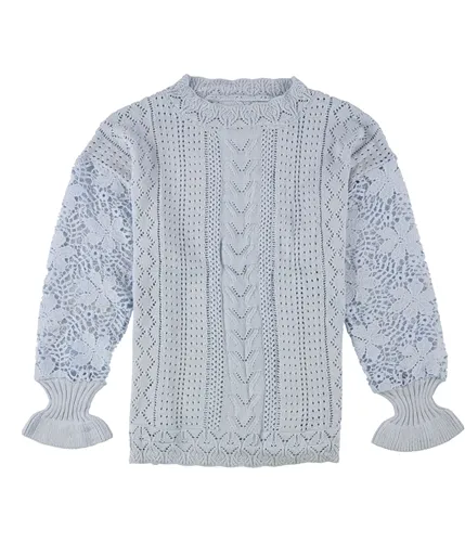 Tags Weekly Womens Crochet Sleeve Pullover Sweater