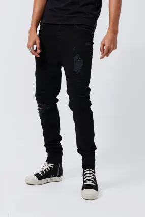 Tall Skinny Stretch Distressed Biker Jean