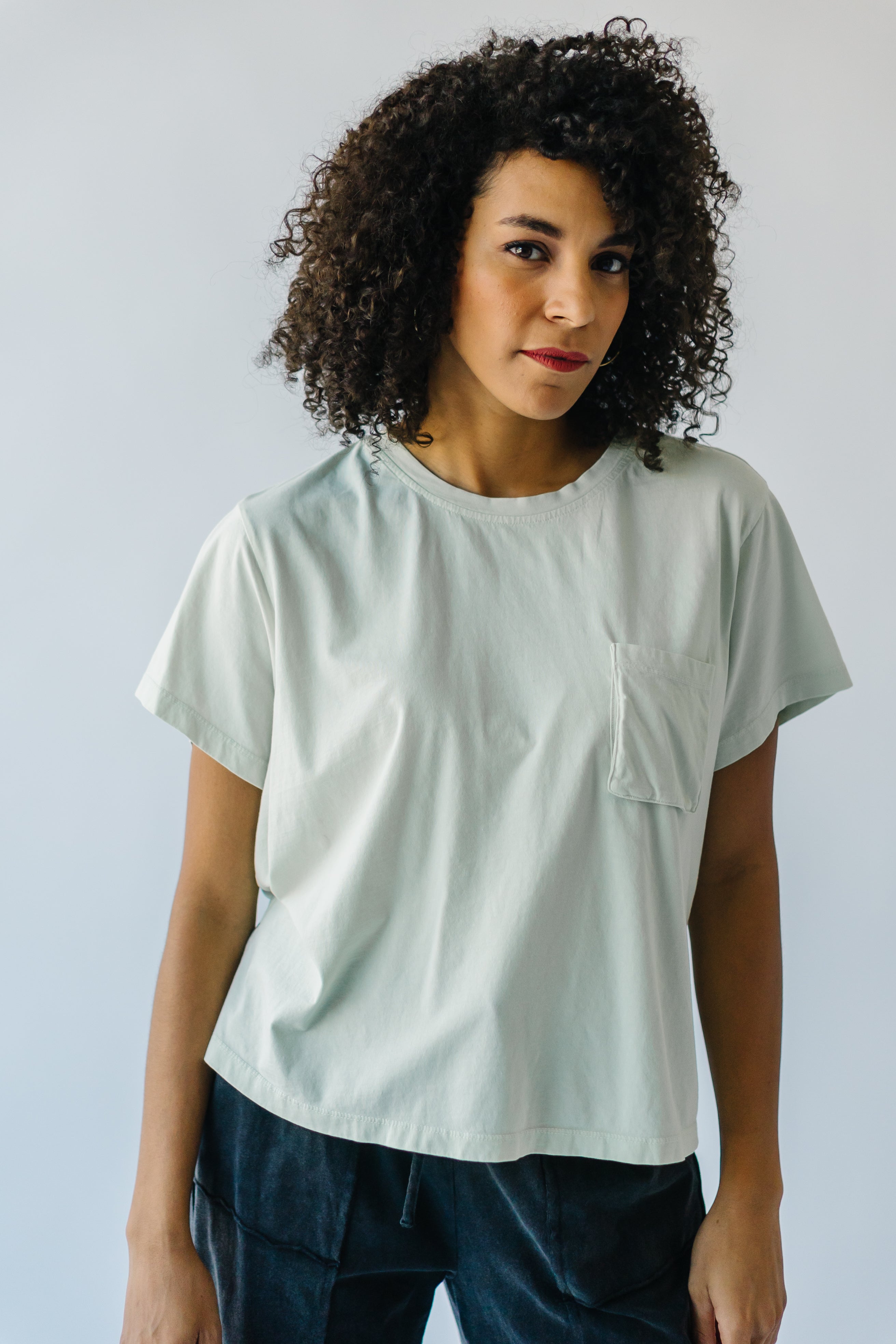 The Fallbrook Pocket Detail Tee in Sage