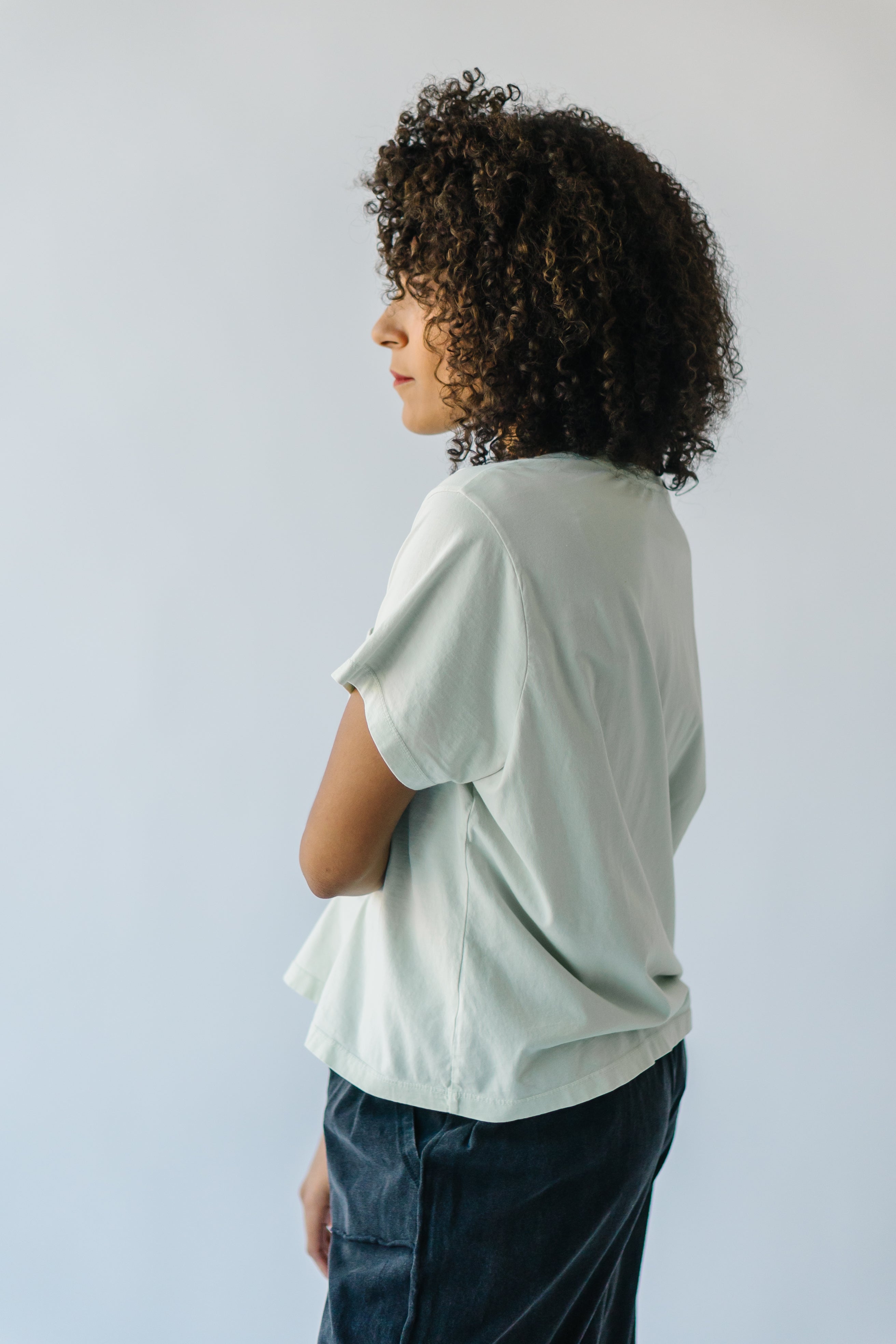 The Fallbrook Pocket Detail Tee in Sage