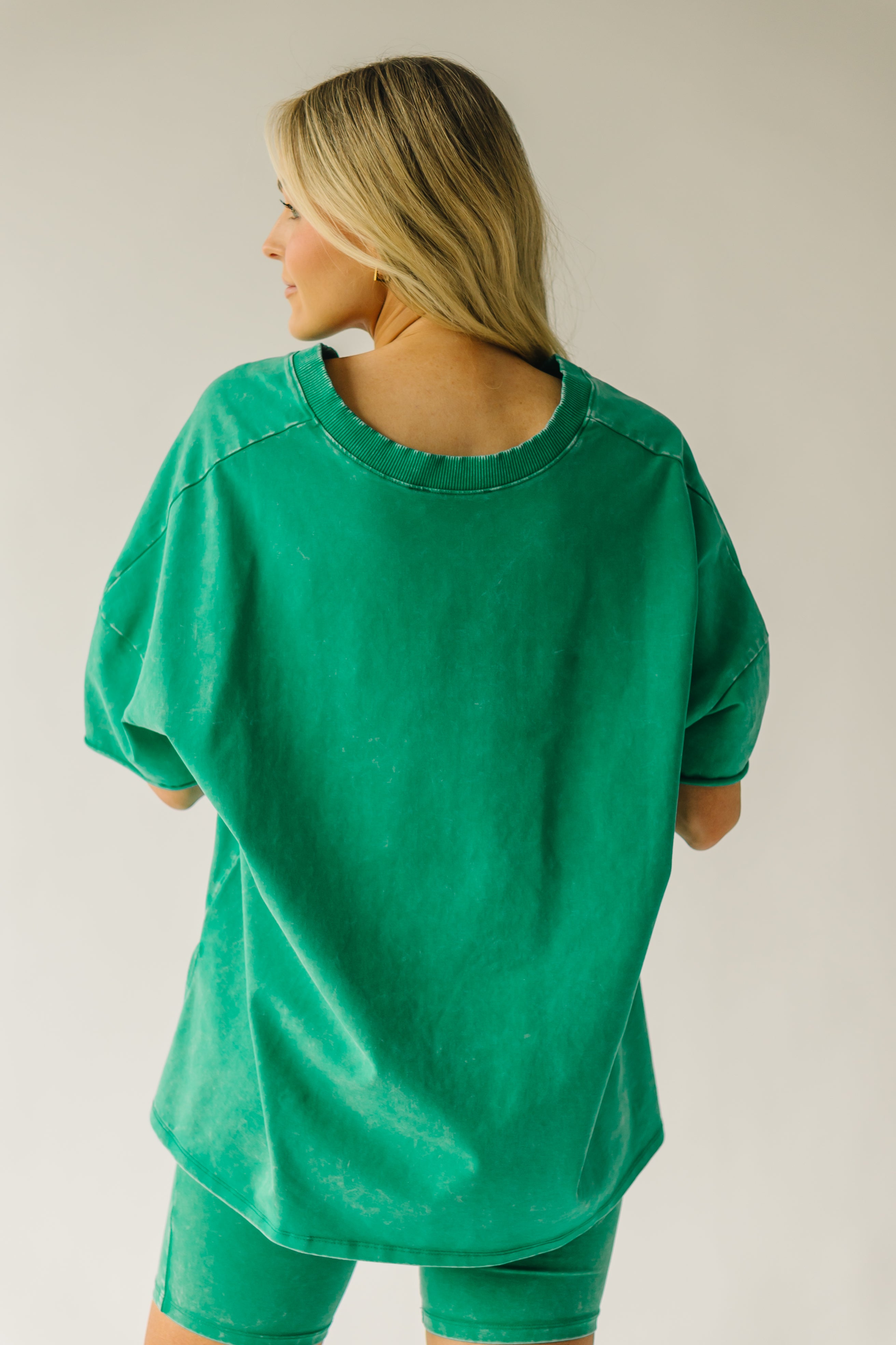 The Kynaston V-Neck Drop Sleeve Tee in Kelly Green