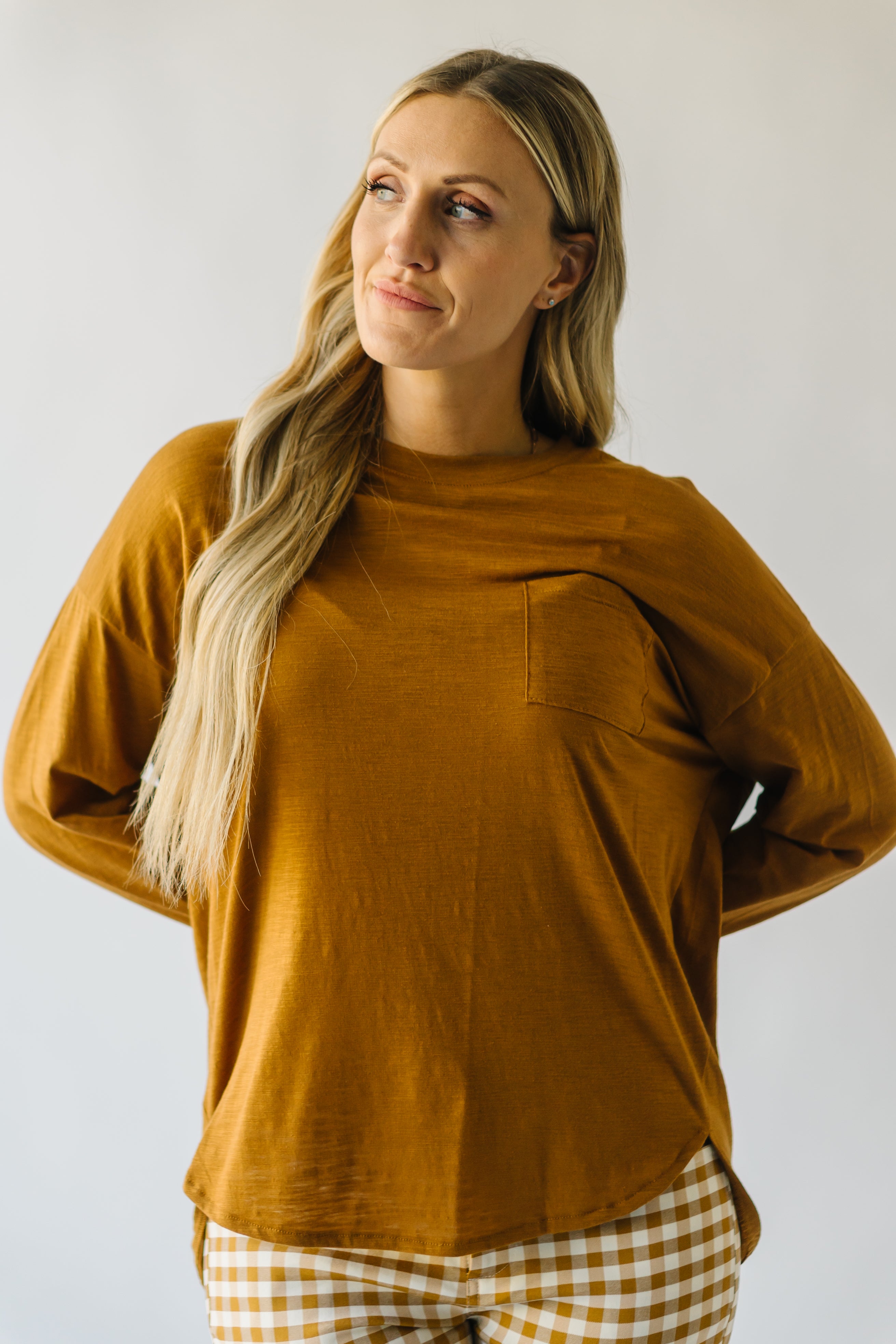 The Rigby Pocket Detail Tee in Brown