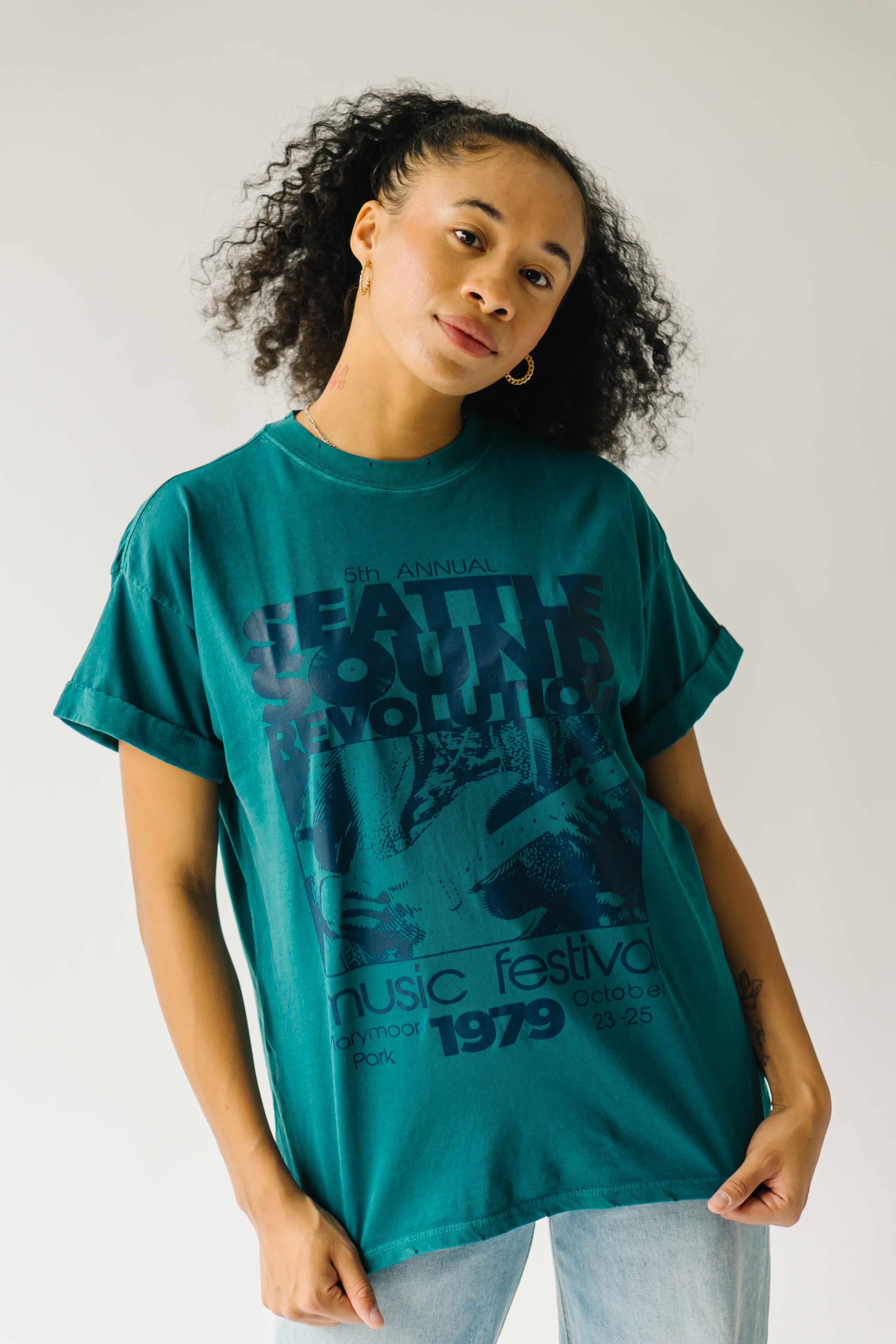 The Seattle Sound Revolution Graphic Tee in Dark Aqua