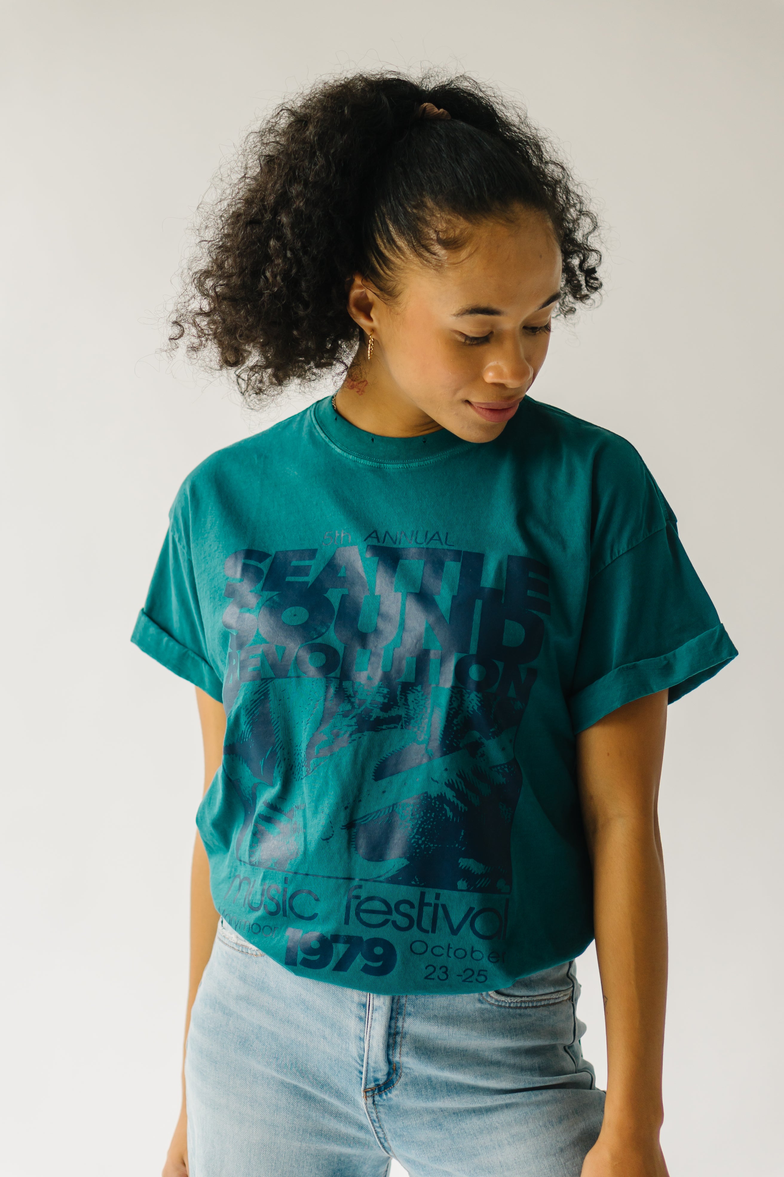 The Seattle Sound Revolution Graphic Tee in Dark Aqua