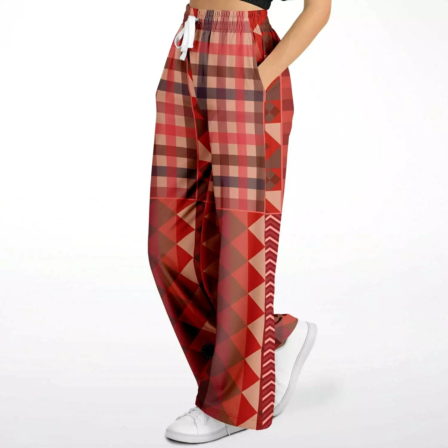 Toscana Red Eco-Poly Stretchy Phat Bellbottoms