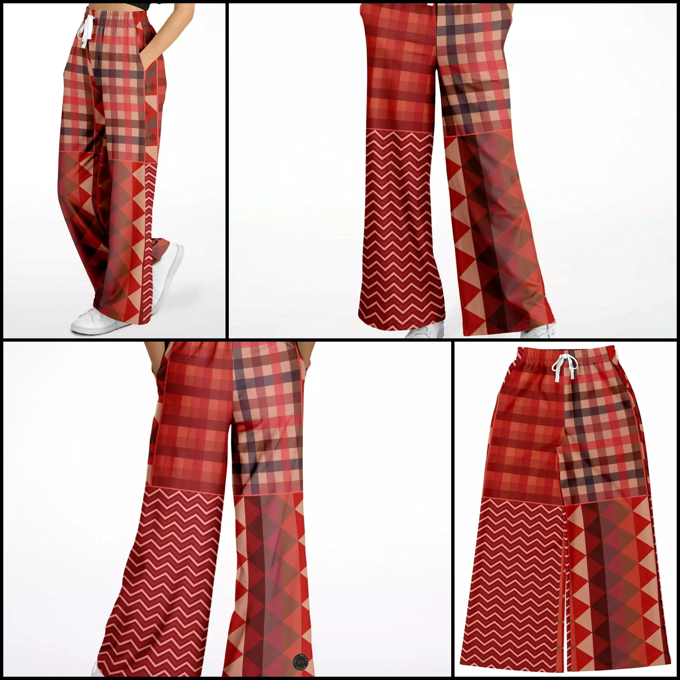 Toscana Red Eco-Poly Stretchy Phat Bellbottoms