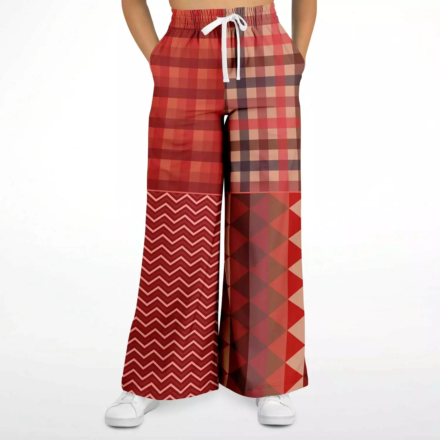 Toscana Red Eco-Poly Stretchy Phat Bellbottoms