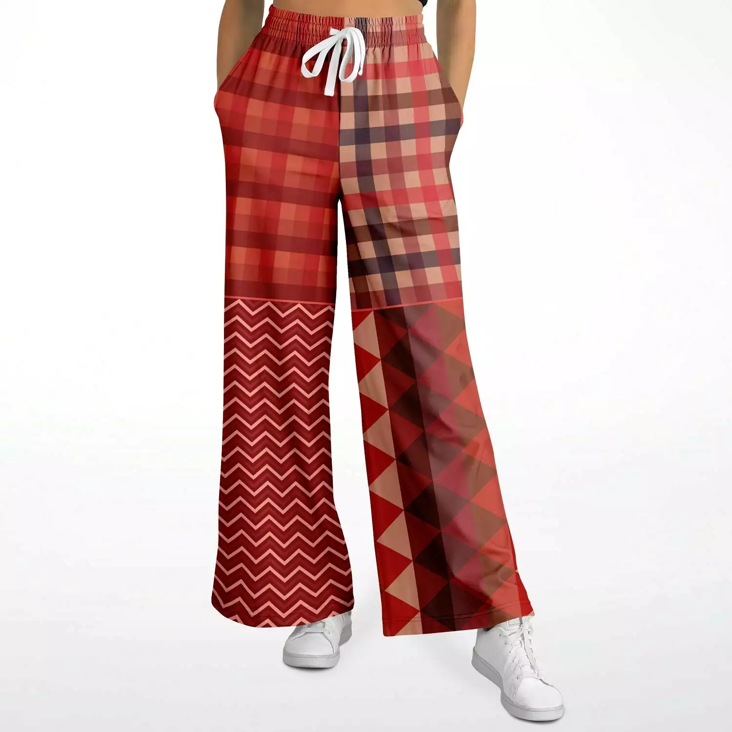 Toscana Red Eco-Poly Stretchy Phat Bellbottoms