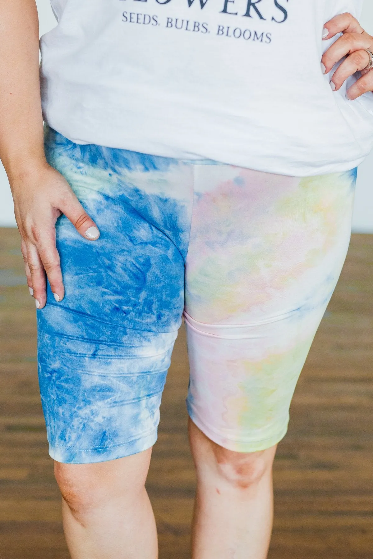 Travel Along Tie Dye Lounge Biker Shorts- Multi-Color