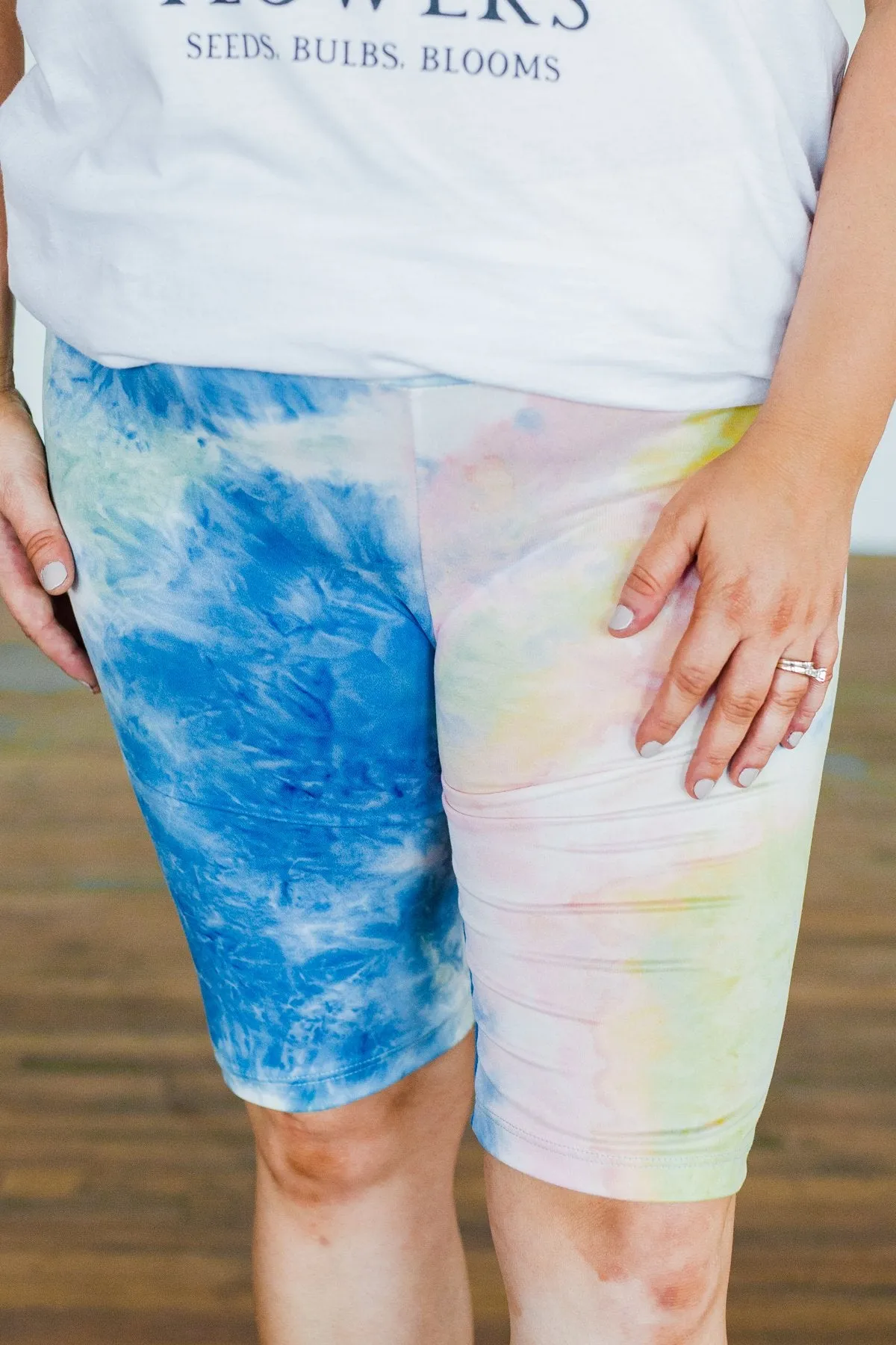 Travel Along Tie Dye Lounge Biker Shorts- Multi-Color