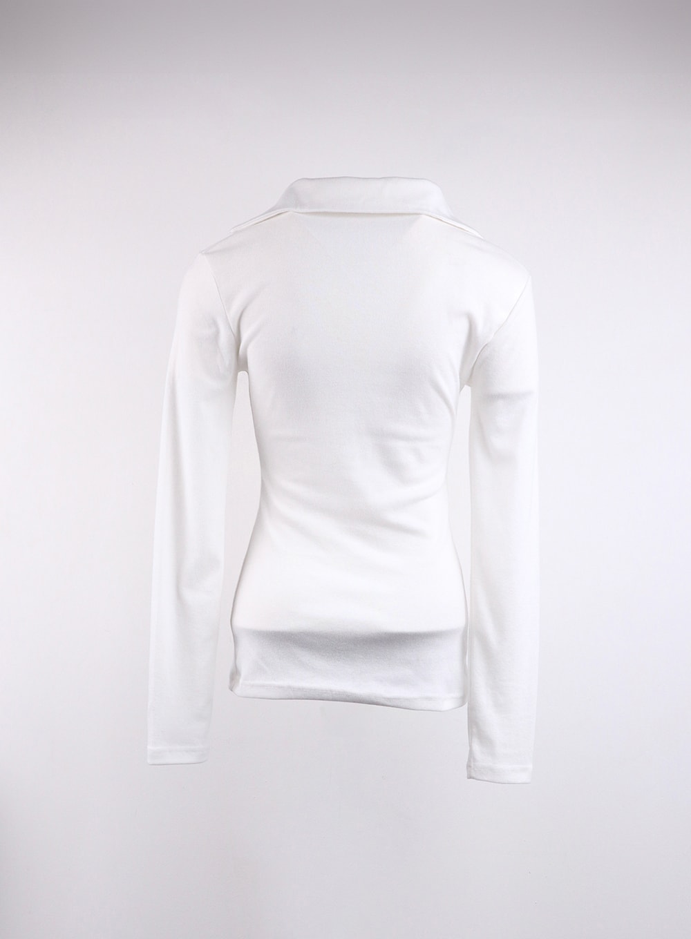 V-Neck Collar Long Sleeve Tee CJ419