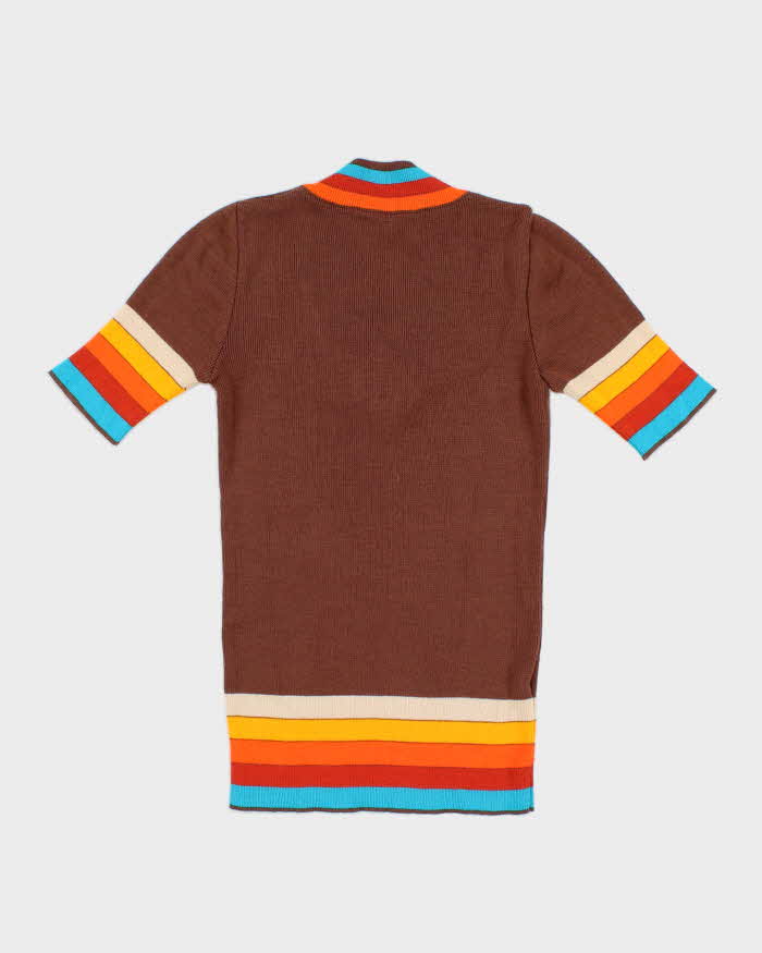 Vintage 70s Brown Knit Tee - S