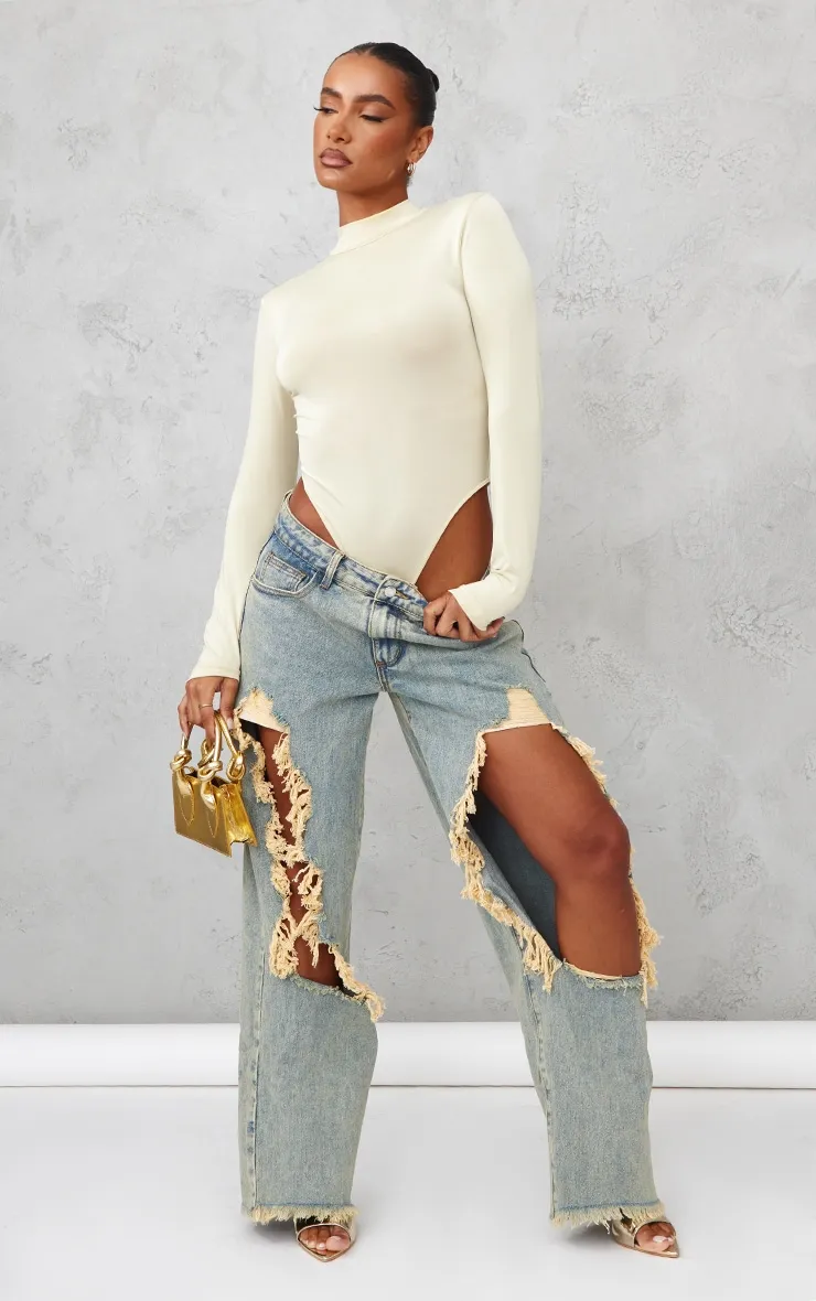 Vintage Wash Extreme Ripped Boyfriend Jean