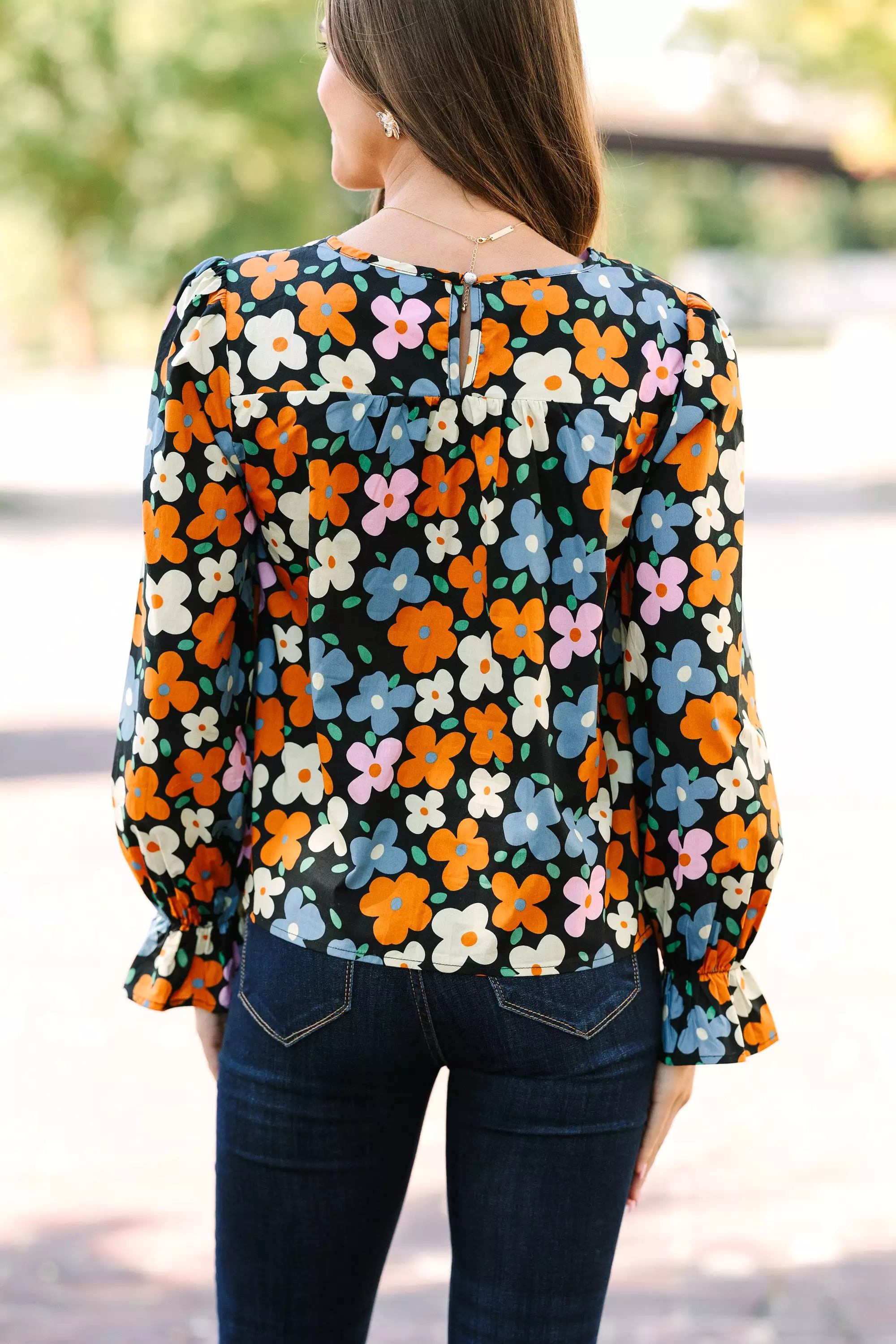 Waiting For You Black Floral Blouse