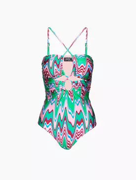 Wave Lace-Up Swimsuit