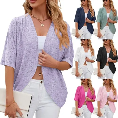 Women's Elegant Solid Color Placket Coat Cardigan